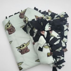 Extra Large Adult Starwars Grougu Anti Print Fleece, No Sew Blanket 58 x 100